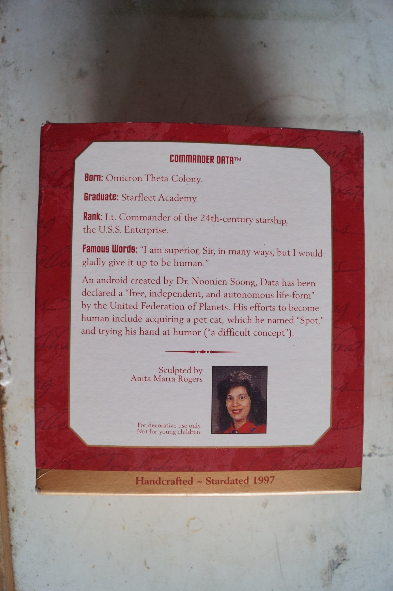 Hallmark Keepsake Ornament Data at Workstation